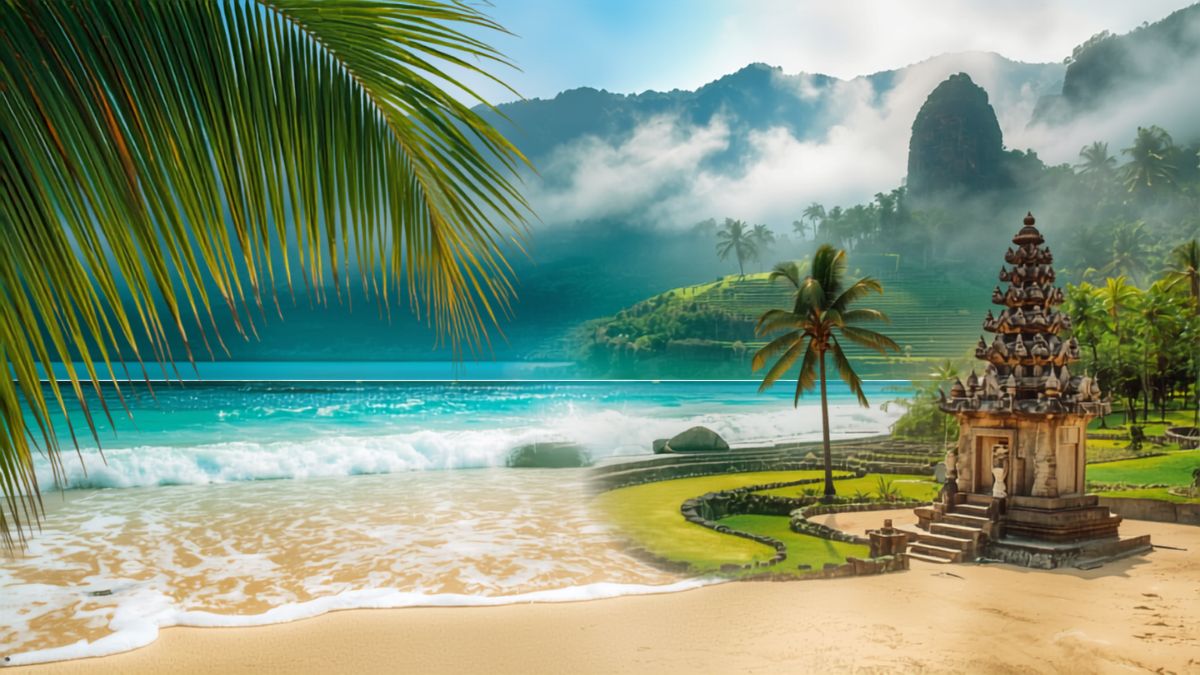 Tropical villa at golden hour